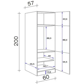 Flex-Well Geräteumbauschrank Valero 60 x 200 x 57 cm Weiß