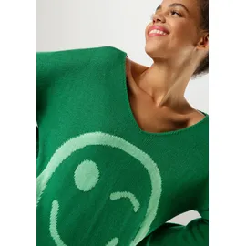 Aniston CASUAL Strickpullover mit eingestricktem Smiley, grün
