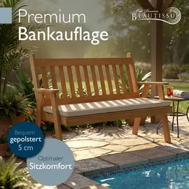 Beautissu Bankauflage 100 x 48 x 5 cm beige 1 St.