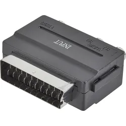 SpeaKa Professional SP-7869904 Cinch / SCART Adapter [3x Cinch-Buchse - 1x SCART-Stecker] Schwarz
