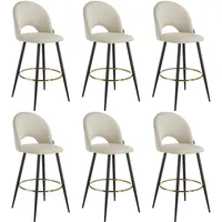 Tectake tectake® Barstuhl, Creme, Schwarz, Kunststoff, 49x110x58 cm, Belastbarkeit