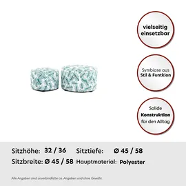 Kayoom Hocker Indira 2er-Set, Flower