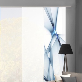XXXLutz Flächenvorhang, FRANKLIN, 6-TLG Blau, - 6x60x245 cm,