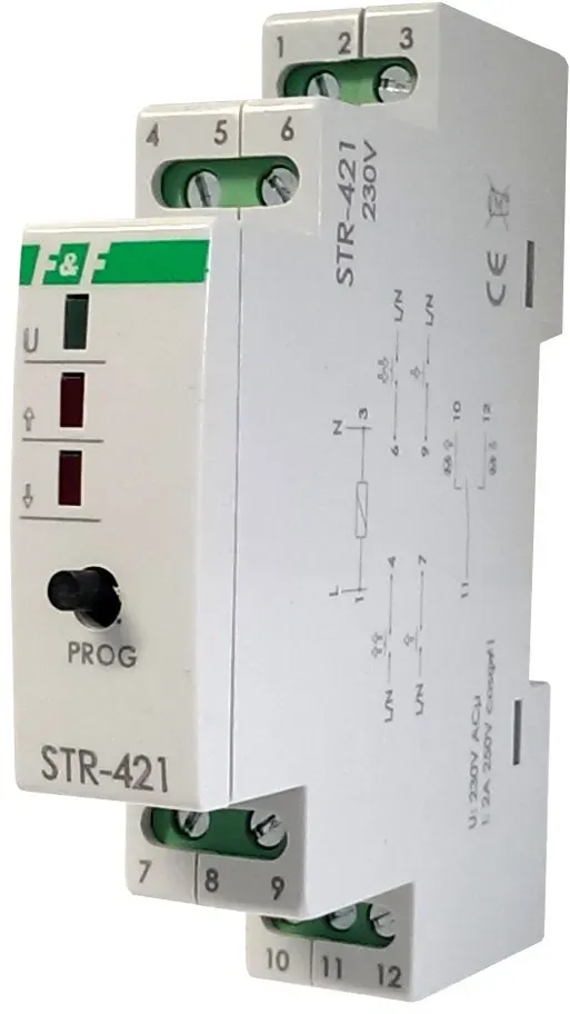 Rolladensteuerung Zwei-Knöpfe Rolladenmotor Rollo Relais Treiber STR-421 230V F&F 1443