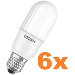 6er Pack Osram E27 LED STAR STICK 8W wie 60W warmweißes Licht - matte Oberfläche