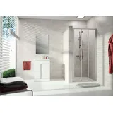 Hüppe Alpha 2 Gleittür, 3-teilig, alle Segmente beweglich, 900x1900mm, vollgerahmt, A24302087264, Duschkabine: Profilfarbe silber matt Kunstglas Pacific S klar