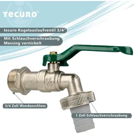 tecuro Kugelauslaufhahn 3/4 Zoll Messing vernickelt