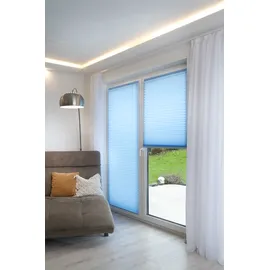 K-HOME Klebe-Plissee Como 80 x 210 cm Iceblau