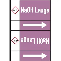 Rohrleitungskennzeichen NaOH Lauge - 33000x105 mm Folie selbstklebend