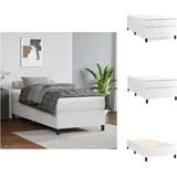 vidaXL Boxspringbett Weiß 90x200 cm Kunstleder -  Betten & Bettgestelle - Weiß