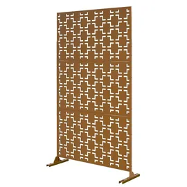casa.pro Trennwand Basciano 180 x 90 cm Braun/Stahl