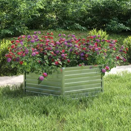 furnicato Garten-Hochbeet 129 x 45 x 45 cm Silber