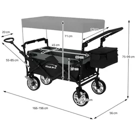 Hauki Bollerwagen faltbar Schwarz/Grau