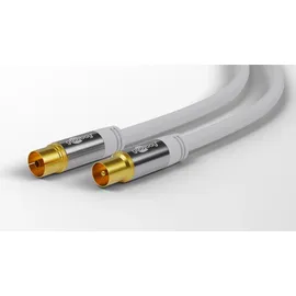goobay 70325 TV-Antennenkabel, Koax-Buchse auf Koax-Stecker, 4-fach geschirmt, 135 dB typ, 4x m,