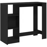 vidaXL Bartisch mit Ablage Schwarz Eiche 102,5x46x103,5 cm