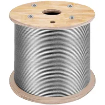 Vevor Edelstahlkabel 4,8 mm x 305 m, T316-Deckkabelgeländer in Marinequalität, 1 x 19 Stränge, geflochtenes Flugzeugkabel für Deckgeländer, Lichterketten, hängende Veranda, Zaun, DIY-Baluster