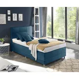 ED EXCITING DESIGN Boxspringbett »Luanda«, wahlweise mit Matratze und Topper, blau