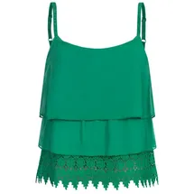 cloud 5ive Tanktop CLOUD 5IVE Chiffon Stufen Top mit Spitze 3-lagig XXL