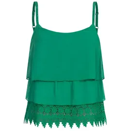 cloud 5ive Tanktop CLOUD 5IVE Chiffon Stufen Top mit Spitze 3-lagig XXL