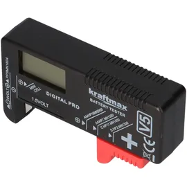 kraftmax LCD Akku- und Batterietester für Batterien und Akkus AAA AA C D und 9V