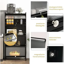 Costway Küchenregal 5-stufig 32 x 60 x 154 cm Schwarz