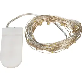McShine LED Draht-Lichterkette McShine Micro 50 LEDs, warmweiß, Batteriebetrieb