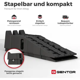 GENTOR WERKTHOR Auffahrrampen [2er Set] - für PKW bis 5t - Hochbelastbare Rampe Auto Wohnmobil,