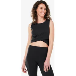 Yoga Crop Top Premium Damen - schwarz S