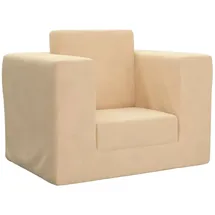 vidaXL Schlafsofa für Kinder Creme Weicher Plüsch