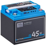 ECTIVE DC 45SC GEL Deep Cycle mit PWM-Ladegerät und LCD-Anzeige 45Ah Versorgungsbatterie