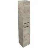 Fackelmann Oxford Hochschrank 30 x 162 x 31,8 cm Braun/Glas/Holz/Metall/MDF/Spanplatte