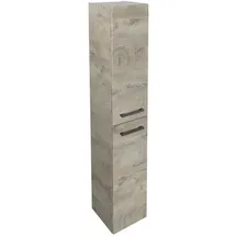 Fackelmann Oxford Hochschrank 30 x 162 x 31,8 cm Braun/Glas/Holz/Metall/MDF/Spanplatte