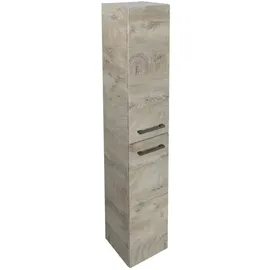 Fackelmann Oxford Hochschrank 30 x 162 x 31,8 cm Braun/Glas/Holz/Metall/MDF/Spanplatte