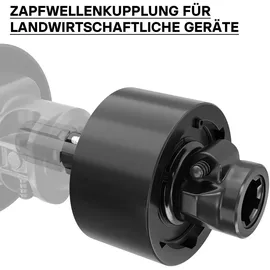 Wiltec Wiltec, Zapfwellen Freilaufkupplung 201mm, 1 3/8" AG u. IG PTO-Shaft Vielkeilwelle mit 6 Zähnen, max. 2400Nm