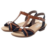 Rieker Sandalette, Sommerschuh, Sandale, Keilabsatz, in zweifarbiger Optik blau 37 EU