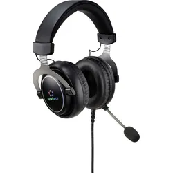 Renkforce Gaming Headset USB schnurgebunden 7.1 Surround Over Ear Black, mit LED