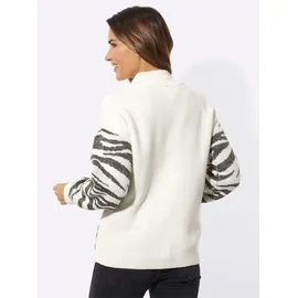 Classic Basics Strickjacke in Beige-Graphit-gemustert 40