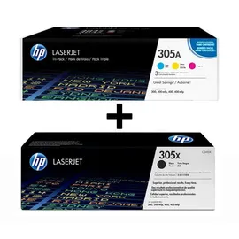 HP Original 305A/305X Toner - 4er Multipack (CF370AM, CE410X)