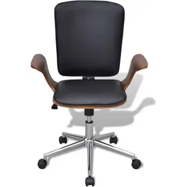 vidaXL Bürostuhl Bugholz Kunstleder Braun