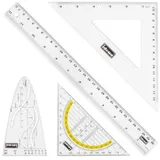 IDENA Geodreieck 30 cm 4-teilig mit Parabel