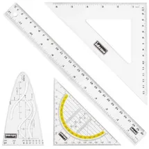 IDENA Geodreieck 30 cm 4-teilig mit Parabel