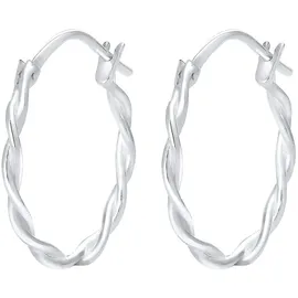Elli Ohrringe Damen, Creolen Basic Gedreht in 925 Silber