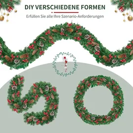 luxuskollektion Weihnachtsgirlande 2.7m Treppe Geländer Tür Kamine Innen Außen Schnee