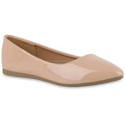 Damen Klassische Ballerinas in Beige Lack