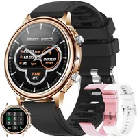ZPIMY Smartwatch Damen Herren 1.32 Inch AMOLED Telefonfunktion Fitness Uhr IP68 Wasserdicht Aktivitätstracker Sportmodi Android iOS - Schwarz