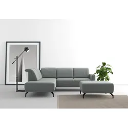 Ecksofa SIT & MORE "Bailando L-Form", grau, B:249cm H:84cm T:205cm, Sofas, wahlweise mit Kopfteilverstellung und Vorziehsitz, motorisch