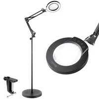 Vevor Bodenlupe Standlupe 5-fache Standlupe mit Licht, höhenverstellbare Standlupe mit Licht, 3-in-1-LED 5 Farben mit stufenloser Einstellung, Lupenleuchte