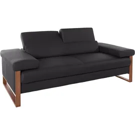 W.Schillig Couch Leder 2-Sitzer Schwarz
