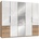 Level 250 x 216 x 58 cm Plankeneiche Nachbildung/Weißglas mit Glas- und Spiegeltüren