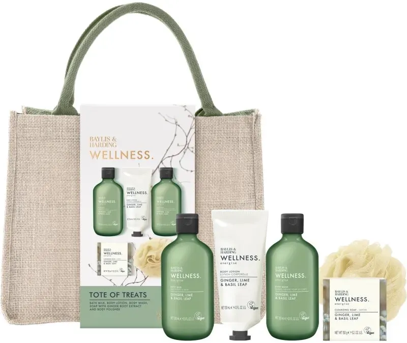 Baylis & Harding Wellness. Energise Geschenkset kosmetiktäschchen Ginger, Lime & Basil Leaf